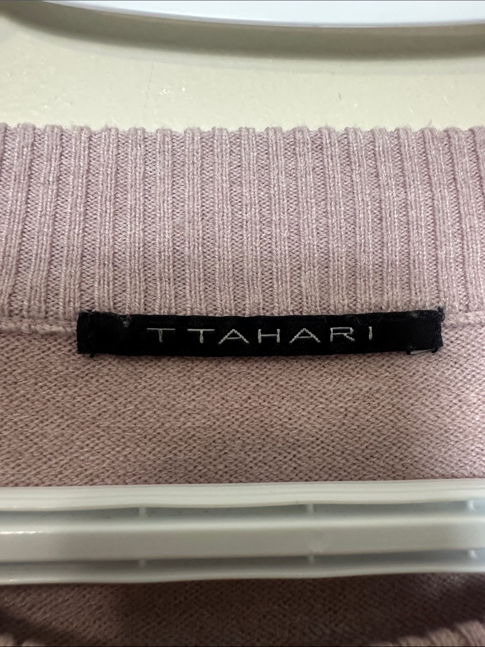 Tahari Dusty Pink Polka Dot Crewneck Sweater XL Soft Lightweight Knit - Picture 5 of 8